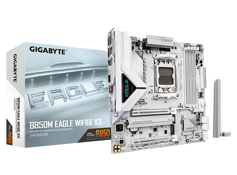 新品未使用 GIGABYTE B850M DS3H ICE DDR5 AM5 GIGABYTE B850M DS3H AMD AM5 LGA 1718 Motherboard, mATX, DDR5